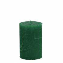 Product Solid colored candles dark green 70x100mm 4pcs