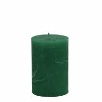 Product Solid-colored candles dark green 70x100mm 4 pcs