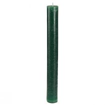 Product Solid coloured candles dark green taper candles 34x300mm 4 pcs