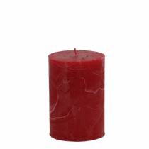 Solid colored candles dark red 70x100mm 4pcs