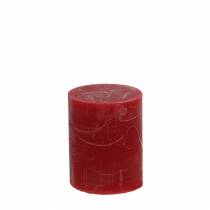 Product Solid colored candles dark red 70x80mm 4pcs