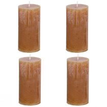 Product Solid-color pillar candles, caramel, 50x100mm, set of 4, long burning