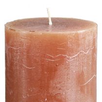 Product Solid-colored caramel pillar candles 70×120mm, set of 4, decorative candles, long burning time, home decor, table decoration