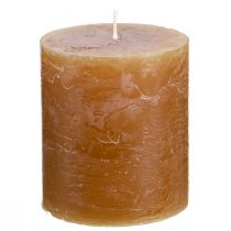Product Solid coloured candles caramel pillar candles 70×80mm 4 pcs