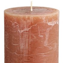 Product Solid-color caramel pillar candles, 85x120mm, set of 2, rustic decoration, long burning time