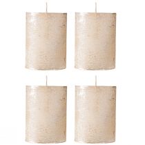 Product Platinum-colored pillar candles, set of 4, 60x80mm - Elegant decoration for Advent wreaths &amp; tables