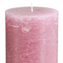 Product Dusty rose pillar candles 70×120mm, dyed throughout, set of 4, decorative candles for weddings &amp; home