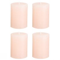 Product Solid Pink Pillar Candles, Light Pink, 60x80mm, Set of 4, Decoration