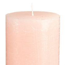 Product Pink pillar candles 70x120mm - Set of 4 Light pink decorative candles for romance & coziness, wedding decoration