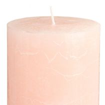 Product Light pink dyed pillar candles 85×120mm, set of 2 – Elegant wax candles for romantic decoration