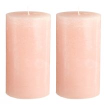 Product Pink pillar candles 85×150mm, solid color, set of 2, ideal for decoration &amp; romance