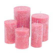 Product Colored candles pink different sizes