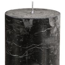 Product Black pillar candles, solid color, 70×120mm, set of 4 - Rustic decorative candles for stylish table decoration &amp; ambience