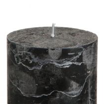 Product Solid black pillar candles 70×80mm, set of 4 - Elegant decorative candles for Advent wreaths &amp; Halloween