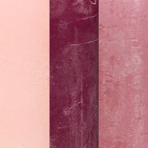 Product Pillar candle set, pink & berry colors, 70x100mm, long burning time, pack of 12, ideal for decoration & gift