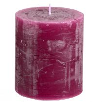 Product Solid coloured candles Berry pillar candles purple 70×80mm 4 pcs