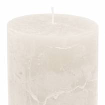 Solid colored candles white 70x100mm 4pcs