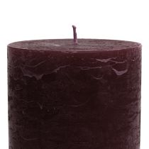 Product Solid colored candles burgundy 85x150mm 2pcs