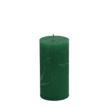 Solid colored candles dark green 50x100mm 4pcs