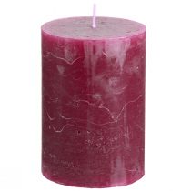 Product Solid coloured candles in Berry pillar 70x100mm 4 pcs