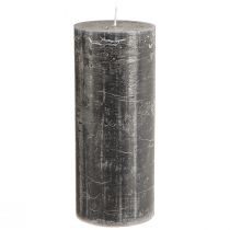 Product Solid coloured pillar candles in anthracite 85x200mm 2 pcs