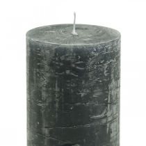 Product Solid colored candles anthracite pillar candles 60×100mm 4pcs