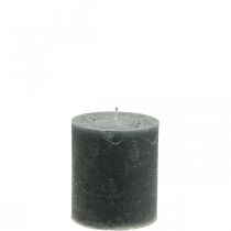 Product Solid colored candles anthracite pillar candles 70×80mm 4pcs