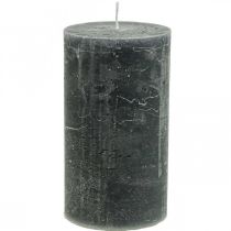 Product Solid coloured candles anthracite pillar candles 85×150mm 2pcs