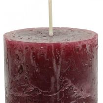 Product Solid colored candles Burgundy Rustic Safe Candle 110×60mm 4pcs