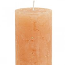 Product Solid colored candles Orange Peach pillar candles 50×100mm 4pcs