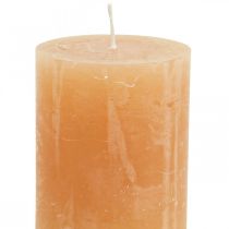 Product Solid Colored Candles Orange Peach Pillar Candles 60×80mm 4 Pcs