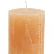 Product Solid colored candles Orange Peach pillar candles 60×80mm 4pcs