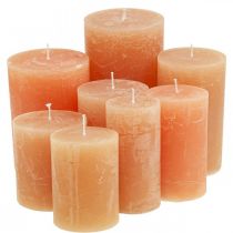 Product Colored candles Orange Peach Different sizes