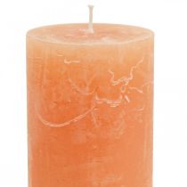 Product Solid-color orange peach pillar candles, 60x100mm, set of 4, long burning time