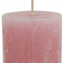 Product Colored Candles Pink Rustic Self-extinguishing 60×110mm 4pcs
