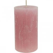 Product Solid Colored Candles Pink Rustic Self-Extinguishing 60×110mm 4 Pcs