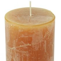 Product Solid-colored candles yellow Rustic Safe Candle 80×110mm 4pcs