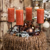 Product Solid colored pillar candles Rustic Dark Orange Sunset