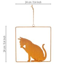Product Decorative rusted metal cat ornament, rust decoration for hanging, 24.5cm