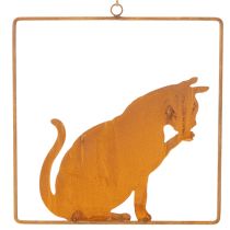 Product Decorative rusted metal cat ornament, rust decoration for hanging, 24.5cm