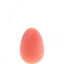 Product Easter egg decoration egg orange apricot plastic flocked 20cm