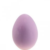Product Easter egg plastic decorative egg purple lilac flocked 25cm