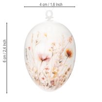 Product Easter eggs with spring and floral motifs, high-quality Easter decoration, 6cm, 6 pieces