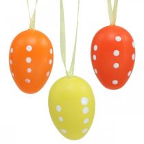 Product Mini Easter egg for hanging dotted yellow, red, orange H4cm 24 pcs