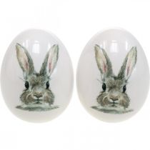 Decorative egg standing rabbit motif, Easter decoration, rabbit on egg Ø8cm H10cm set of 4