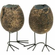 Eggshell for planting with legs, Easter egg, egg with bird&#39;s feet, Easter decoration black golden 4pcs