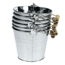 Product Bucket Ø14cm H12cm 6 pcs. Zinc shiny