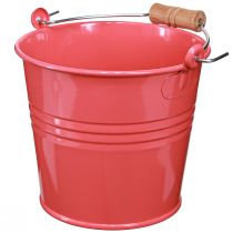 Product Bucket Metal Flowerpot Pink Handle 16x17.5x16cm 2pcs