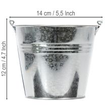 Product Bucket Ø14cm H12cm 6 pcs. Zinc, shiny