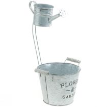 Product Decorative plant pot, bucket with pot, plant pot, metal bucket H38cm Ø16.5cm/Ø7cm